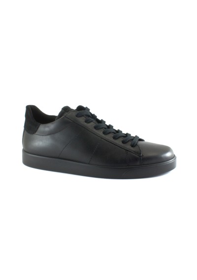 1 - ECCO 521304 STREET LITE nero scarpe uomo sneakers lacci pelle