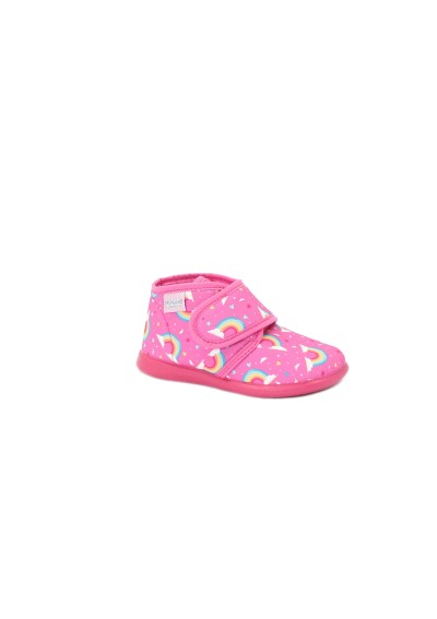1 - GRUNLAND DALY PA1245 fuxia scarpe bambina pantofole tessuto strappo plantare