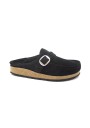1 - BIRKENSTOCK BUCKLEY SHEARLING 1018126 black nero ciabatta sabot donna fibbia mocassino pelo