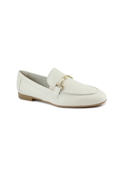 1 - FRAU 94P0 white bianco scarpe donna pelle mocassino morsetto sfoderato gomma