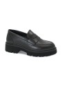 1 - KEYS 10031 black nero donna mocassino college pelle carrarmato
