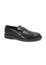 1 - CLARKS ALDWIN STEP black nero scarpe uomo mocassino pelle college