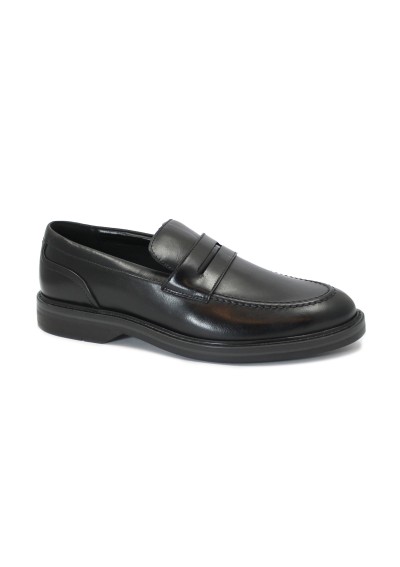 1 - CLARKS ALDWIN STEP black nero scarpe uomo mocassino pelle college