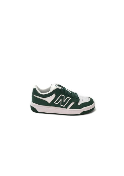 1 - NEW BALANCE PSB480 GH verde  scarpe bambino lacci sneakers pelle
