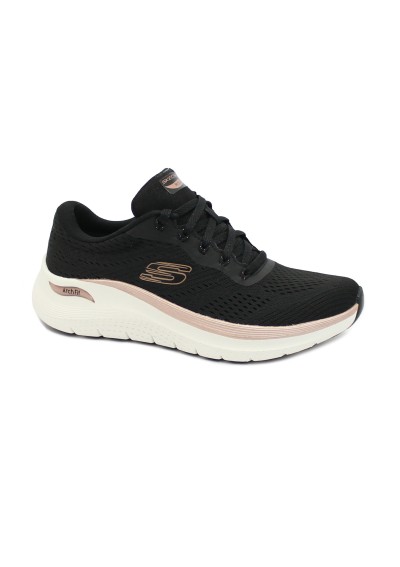 2 - SKECHERS 150067 ARCH FIT 2.0 black rose gold nero scarpe sneakers donna lacci vegan