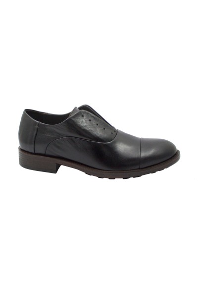 1 - ANTICA CUOIERIA 22583 ATHENA testa di moro scarpe uomo derby slip on pelle