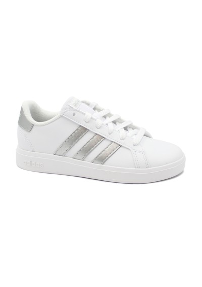1 - ADIDAS GRAND COURT 2.0 K GW6506 bianco argento scarpe bambino unisex sneakers lacci