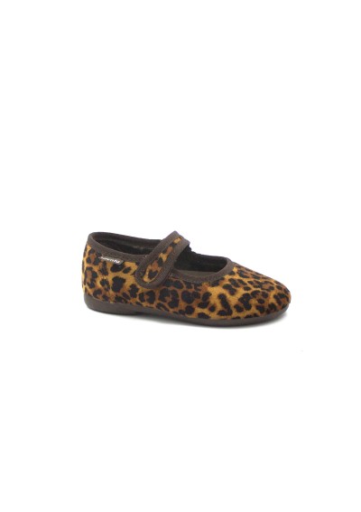 2 - CIENTA 500050 26/30 marrone strappo leopardato scarpe bambina ballerina velluto