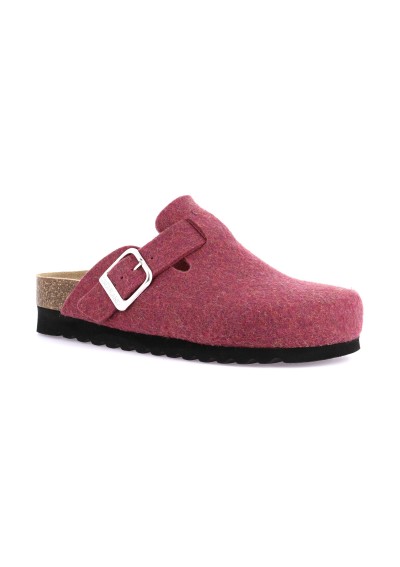 1 - GRUNLAND HOLA CB2241 magenta ciabatte pantofole donna feltro fibbia re-soft