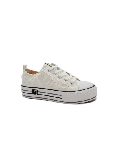 1 - CAFè NOIR DM9101 bianco scarpe donna sneakers platform lacci