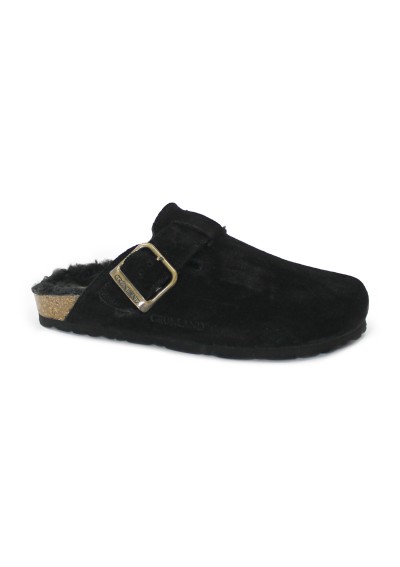 1 - GRUNLAND SARA CB2000 nero ciabatte donna lana plantare re-soft fibbia