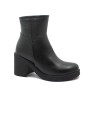 1 - BUENO SHOES WZ7100 nero pelle stivaletto tronchetto donna tacco zip