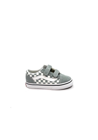 1 - VANS OLD SKOOL V RCEPO1 color theory checkerboard azzurro verde bambino sneakers strappi scacchi