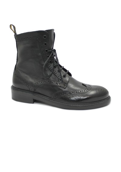 1 - J.P. DAVID CANDY 37340 nero scarpe uomo stivaletto anfibio pelle lacci zip