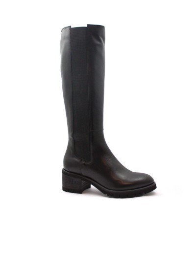 1 - ANIMA IV065 nero scarpe stivale donna cerniera elastico pelle tacco