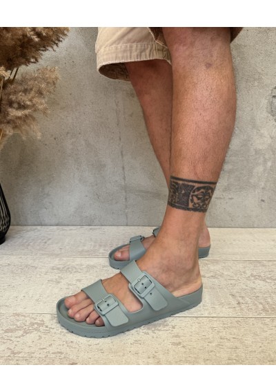2 - BIRKENSTOCK ARIZONA EVA 1029538 pure sage salvia  ciabatte uomo fibbie gomma
