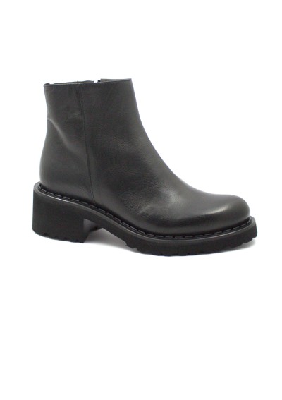 1 - FRANCO FEDELE D699 nero scarpe  donna stivaletti pelle zip tacco