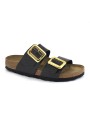 1 - BIRKENSTOCK SYDNEY CUSHION BUCKLE 1029457 graceful licorice nero donna ciabatte fibbie
