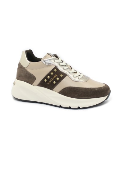 1 - NERO GIARDINI 11523 castagno marrone scarpe donna sportive sneakers lacci zeppa