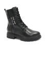 1 - NERO GIARDINI 11862 nero stivaletti donna anfibio lacci zip pelle scarponcino