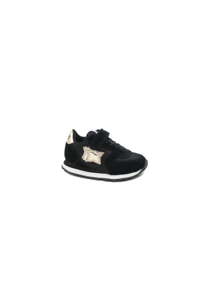 1 - ATLANTIC STARS BEN BENG01 24/30 black gold nero scarpe bambina sneakers strappo elastico glitter