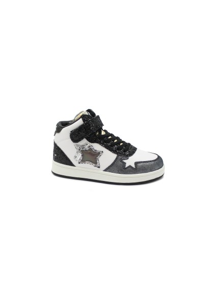 1 - ATLANTIC STARS PARK PAKG01 36/38 black glitter nero scarpe bambina sneakers alte strappo elastico