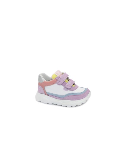 1 - FALCOTTO AMANTEA 19002 21/26 lilac white lilla scarpe bambina sneakers strappi pelle