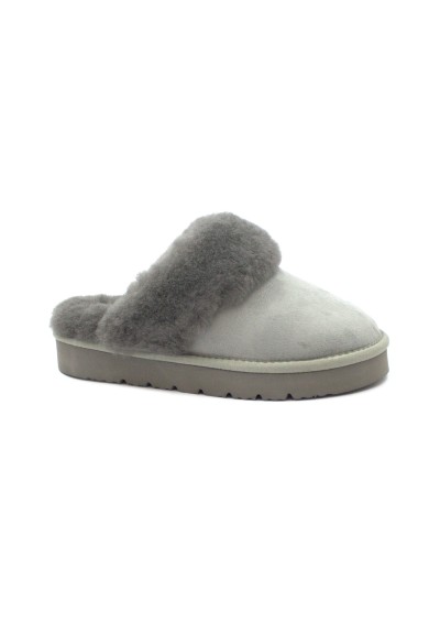 1 - GRUNLAND CHOU CI3514 grigio ciabatte pantofole donna pelo vero montone