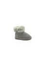 1 - GRUNLAND CROY PP0093 grigio bambina stivali stivaletti pelo con zip laterale
