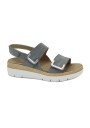 1 - GRUNLAND MOLL SE0450 acciaio grigio sandali donna strappi plantare estraibile