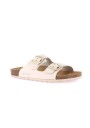 1 - GRUNLAND SARA CB0003 panna beige ciabatte donna birk fibbie pelle
