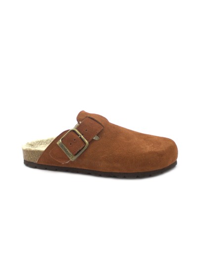 1 - GRUNLAND SARA CB2225 mattone ciabatte donna plantare re-soft lana fibbia