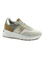 1 - NERO GIARDINI 12863 beige scarpe donna sportive sneakers lacci zeppa pelle