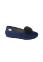 1 - GRUNLAND TAXI PA1155 blu scarpe donna pantofola in tessuto pelo morbido