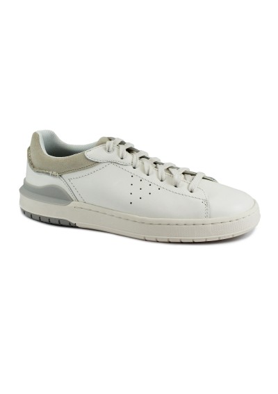 1 - CLARKS COURTLITE 2 RUN white bianco scarpe uomo sneakers pelle lacci