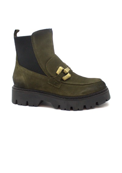 1 - CAFè NOIR FM6012 bosco verde  donna scarpe stivaletto elastico mid beatles