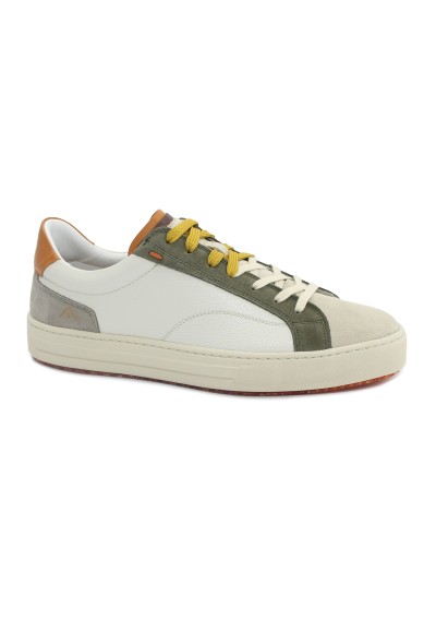 1 - AMBITIOUS 11218 1872 beige orange scarpe uomo sneakers lacci pelle