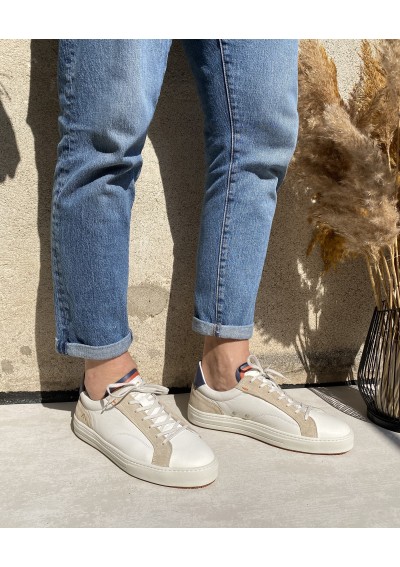 2 - AMBITIOUS 11218 3499 white navy bianco scarpe uomo sneakers lacci pelle