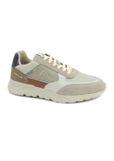 1 - AMBITIOUS 13571 1973 taupe beige scarpe uomo sneakers lacci pelle light