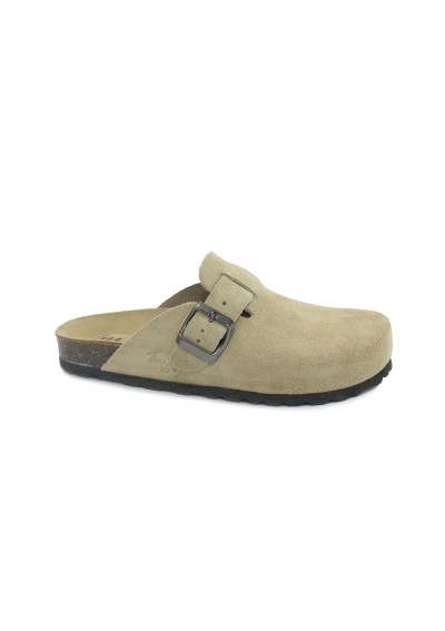 1 - FREE LIFE 890 almond beige ciabatta zoccolo donna fibbia camoscio plantare