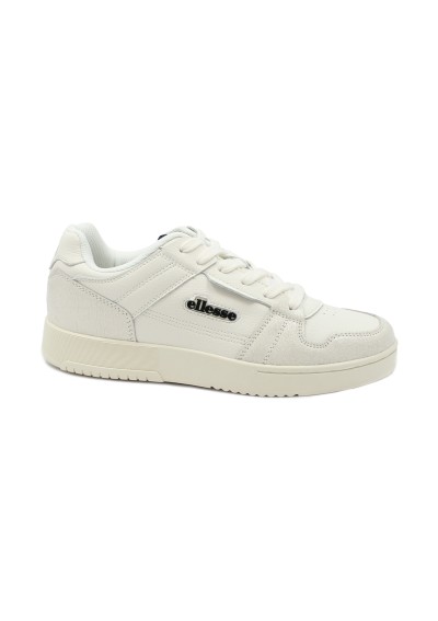 1 - ELLESSE NEW MITCHELL white crackle bianco scarpe uomo sneakers lacci pelle