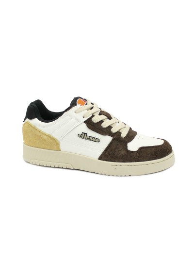 1 - ELLESSE NEW MITCHELL white yam root bianco marrone scarpe uomo sneakers lacci pelle