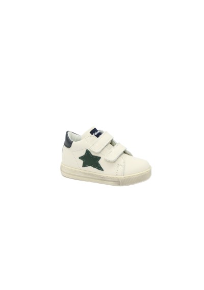 1 - FALCOTTO SASHA 15350 milk navy bianco blu scarpe sneakers bambino strappo pelle