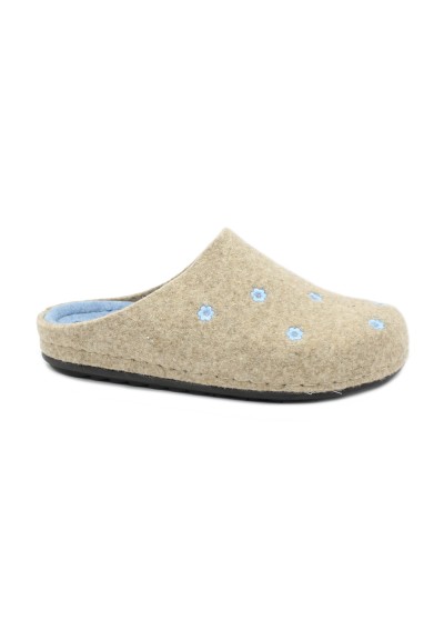 1 - GRUNLAND PILA CI2971 beige sky azzurro ciabatte donna feltro
