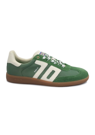 1 - BACK 70 108002 BOSTON green verde scarpe uomo sneakers lacci suede