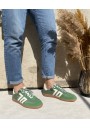 2 - BACK 70 108002 BOSTON green verde scarpe uomo sneakers lacci suede