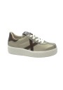 1 - MUNICH 8295106 BARRU SKY beige scarpe donna sneakers lacci tessuto pelle platform