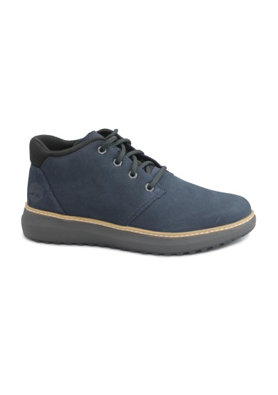 2 - TIMBERLAND HUDSON ROAD A69Q5 navy blu mid boot scarpe uomo lacci  pelle nabuck
