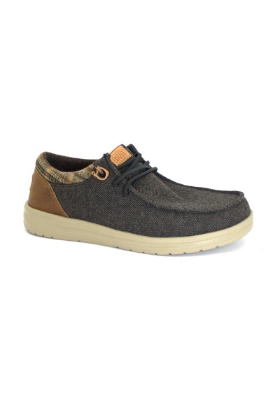1 - HEY DUDE WALLY GRIP WOOL brown marrone scarpe uomo sneakers lacci lana