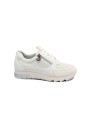 1 - STONEFLY 222509 SPOCK 45 white bianco scarpe donna sneakers lacci zip pelle forata